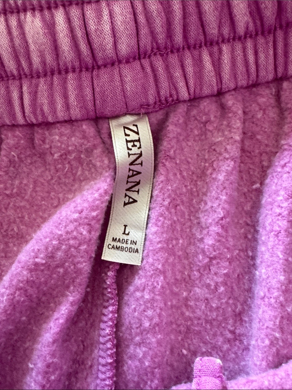 Zenana Violet Pink Wide-Leg Drawstring Sweatpants Size Large - Picture 7 of 8